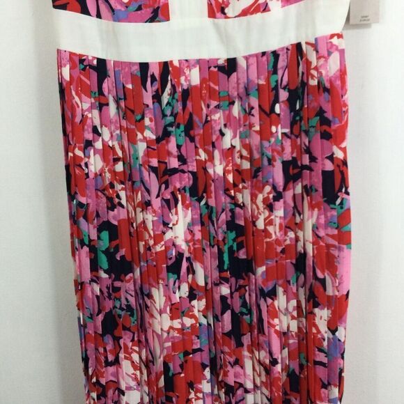 Katherine Kelly Quinn Floral Sleeveless V-Neck Pleated Dress Spring Blooms 4 NWT - Picture 3 of 13